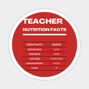 Teacher nutrition facts Magnet